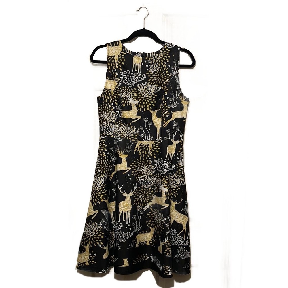 NWT Sheath Dress in Black and Gold - All the Fall Feels! Dressfo size Medium/6